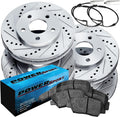 PowerSport Front Rear Brakes and Rotors Kit |Front Rear Brake Pads| Brake Rotors and Pads| Ceramic Brake Pads and Rotors |fits 2001-2005 BMW M3