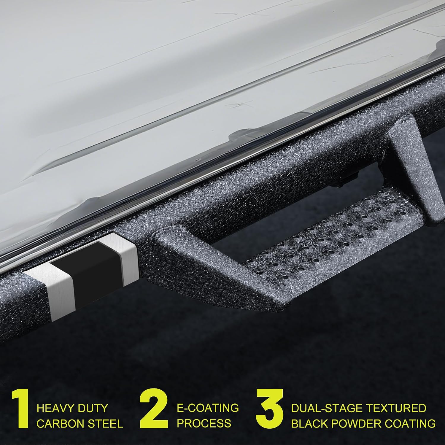BINARY STAR Running Boards Compatible with 2021-2026 Ford Bronco 4 Door SUV (Do not fit Bronco Sport Model), Rock Rails Sliders Drop Down Side Steps, 4 Inch Black Step Bars Side Step.