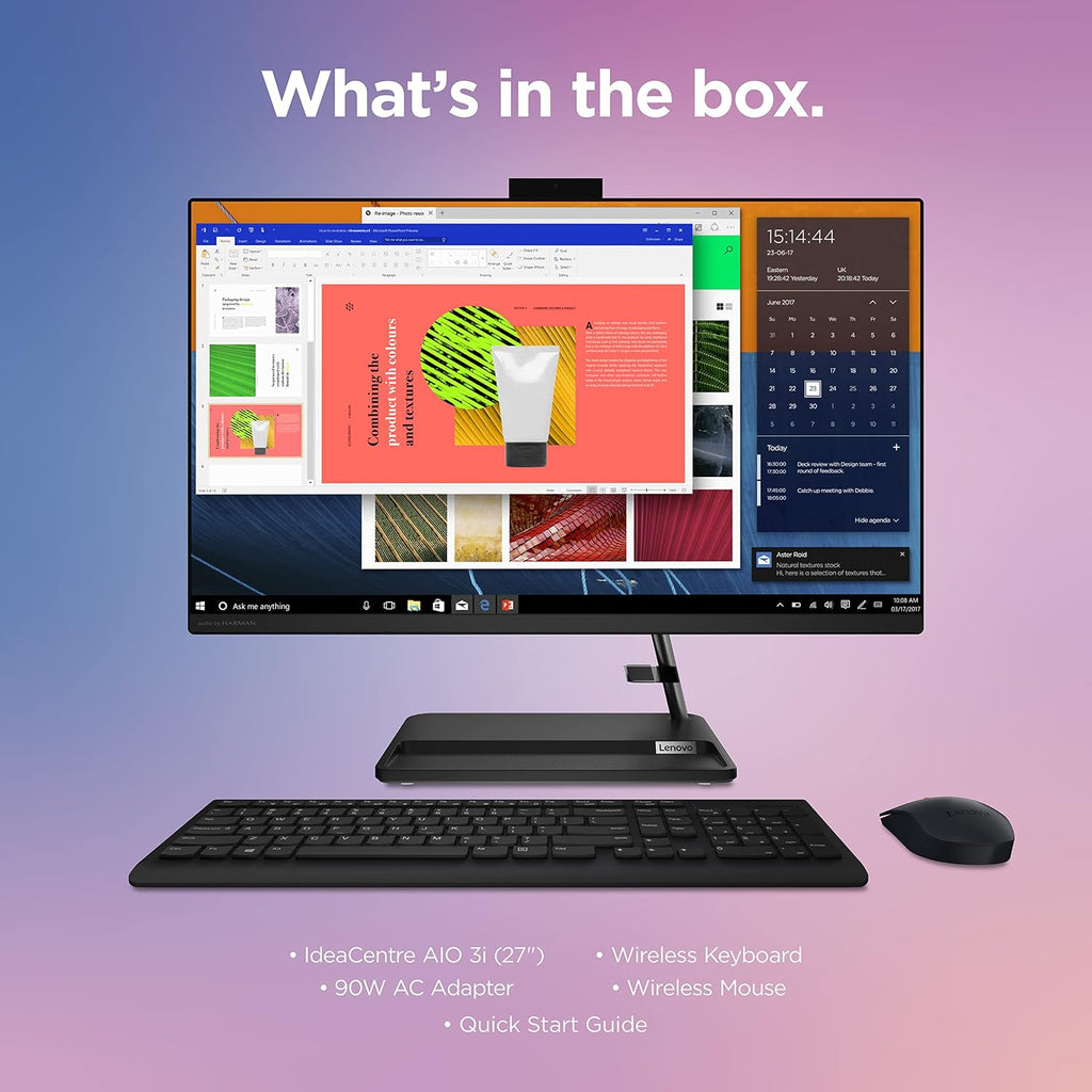 Lenovo IdeaCentre AIO 3i - 2022 - All-in-One Desktop - 27' FHD Touch Display - 5MP Camera - Windows 11 Home - 8GB Memory - 512GB Storage - Intel Core i5-1240P - Black - Mouse & Keyboard Included