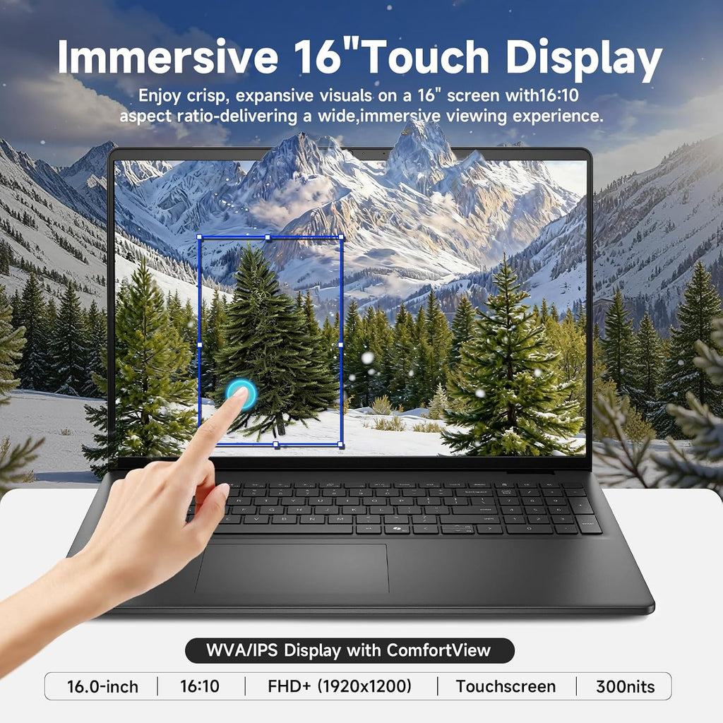 Dell 16 Touchscreen Laptop Computer, 16' FHD+ WVA Touchscreen, Intel 10-Core 7-150U (Up to 5.4GHz), Wi-Fi 6, Backlit KB, Numeric Keypad, Copilot Key, Win 11 pro, 16GB DDR5, 1TB SSD