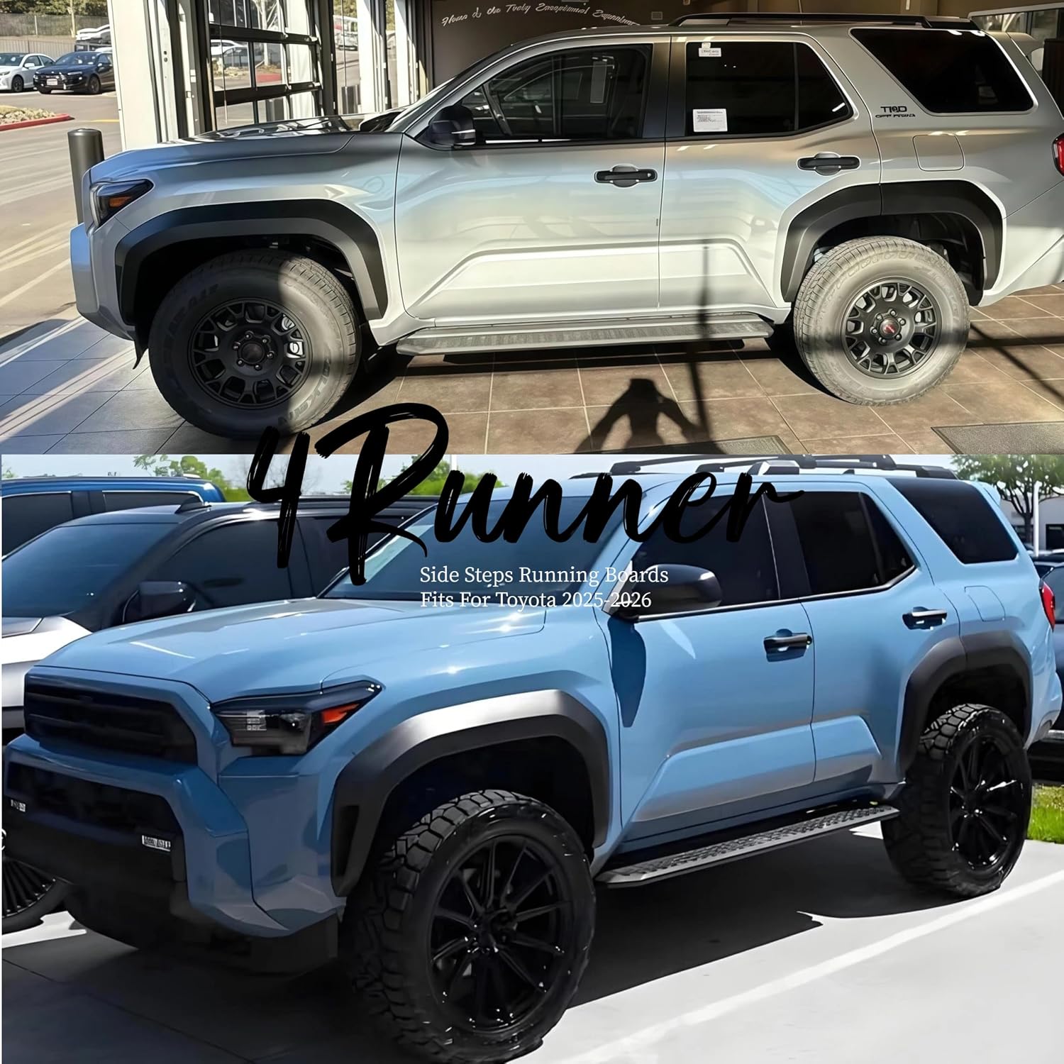 CHIESMA 4Runner Side Steps Running Boards Fit for Toyota 4Runner N500 Limited/Platinum/SR5/TRD/Trailhunter 2025 2026, Black Nerf Bars 2PC Body Kit Automotive Exterior Accessories