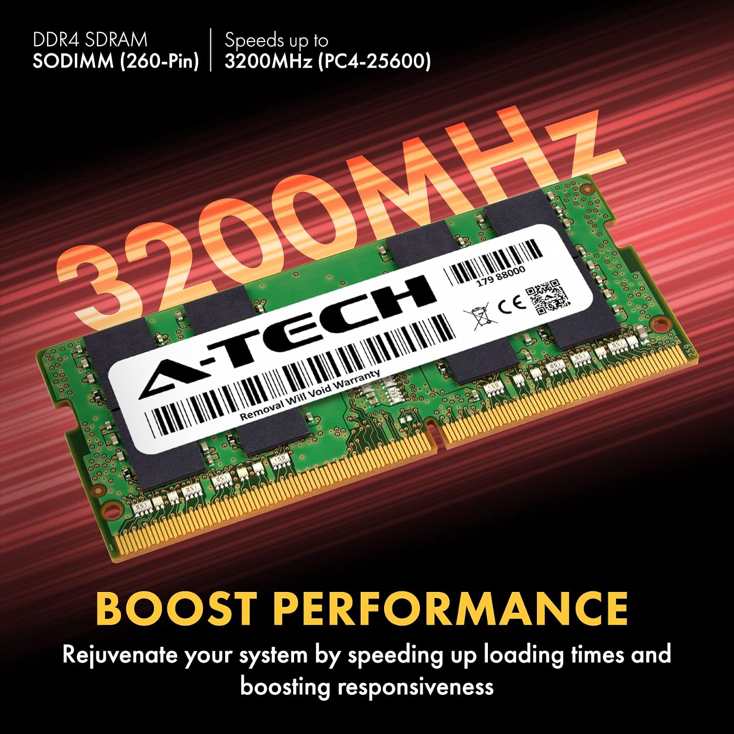 A-Tech 32GB (2x16GB) DDR4 3200 MHz SODIMM PC4-25600 (PC4-3200AA) CL22 Non-ECC Laptop RAM Memory Modules