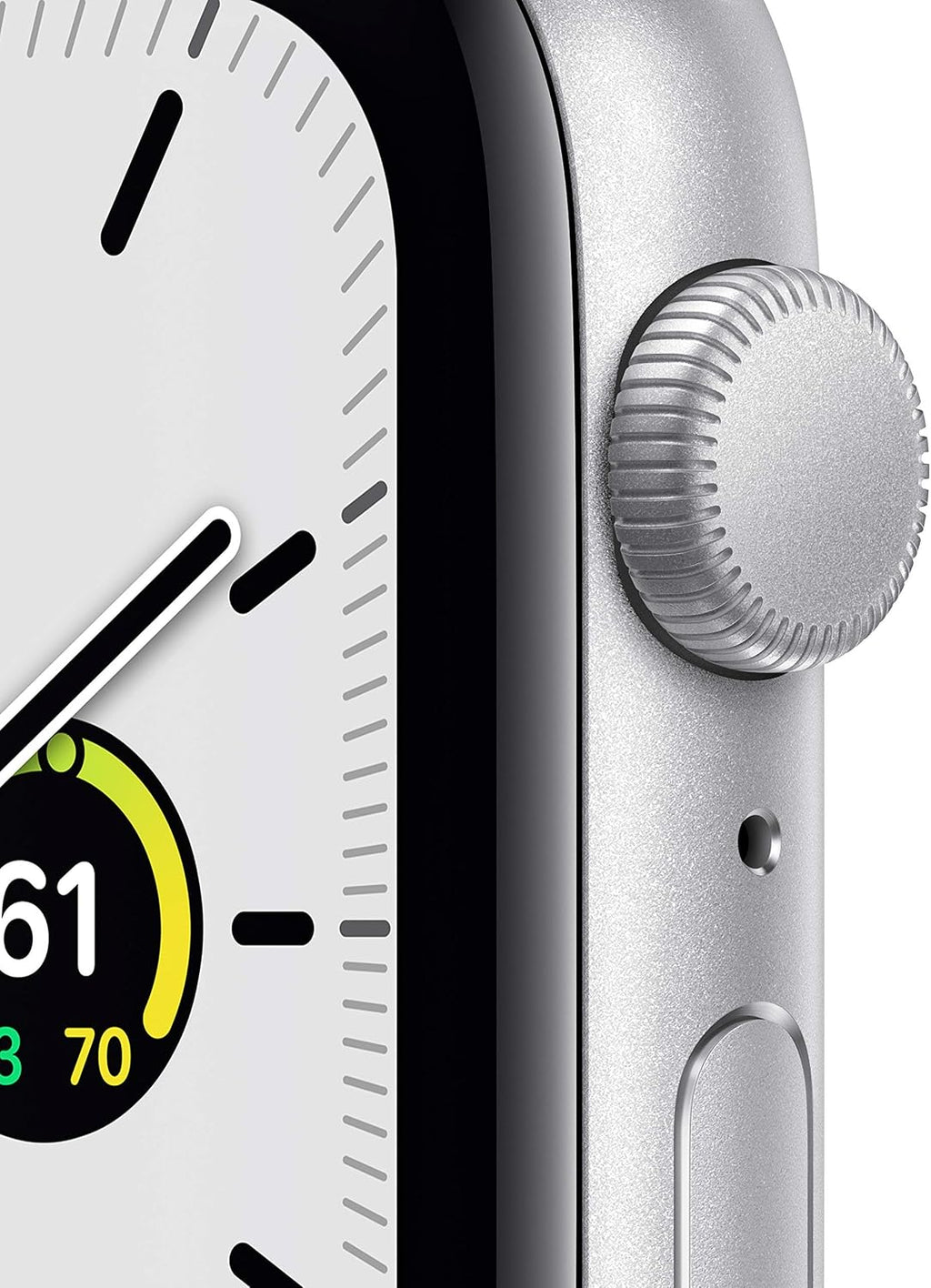 Apple Watch SE (GPS, 44mm) - Silver Aluminum Case with White Sport Band (Renewed)