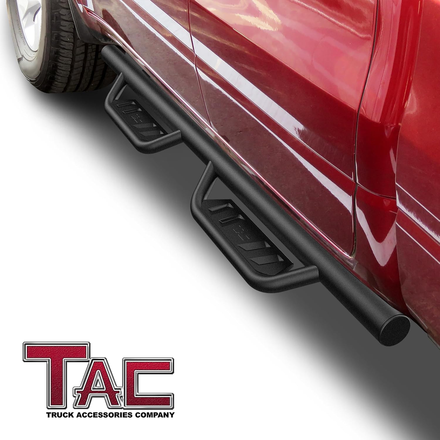 TAC Running Boards Side Steps Fit 2019-2026 RAM 1500 Crew Cab (Exclude 2019-2024 RAM 1500 Classic) | 4' Drop Nerf Bars | Pickup Truck Off-Road Exterior Accessories 2pcs