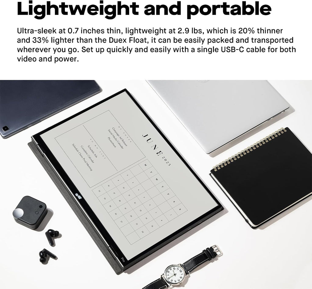 Mobile Pixels Duex Float 2 Pro 16' 2.5K Portable Laptop Monitor, Ultra-Thin Dual Laptop Screen Extender with Built-in Kickstand, USB-C/HDMI Plug and Play, Built-in Speakers, for Mac, Windows, Phone