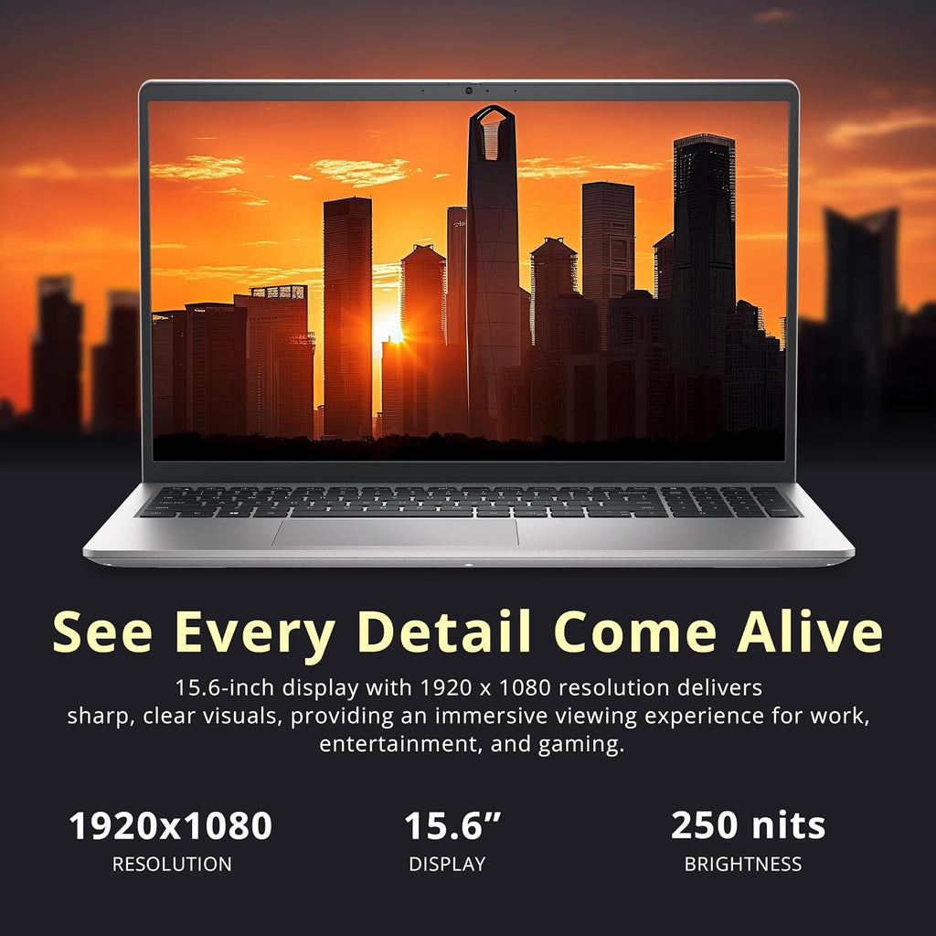 Dell 15 15.6' FHD Business Laptop, Intel Core i7-1355U, 32GB RAM, 2TB Storage(1TB SSD+1TB Docking Station Set), Intel UHD Graphics, Backlit Keyboard, Num Pad, Webcam, Wi-Fi 6, Win 11 Pro, Silver