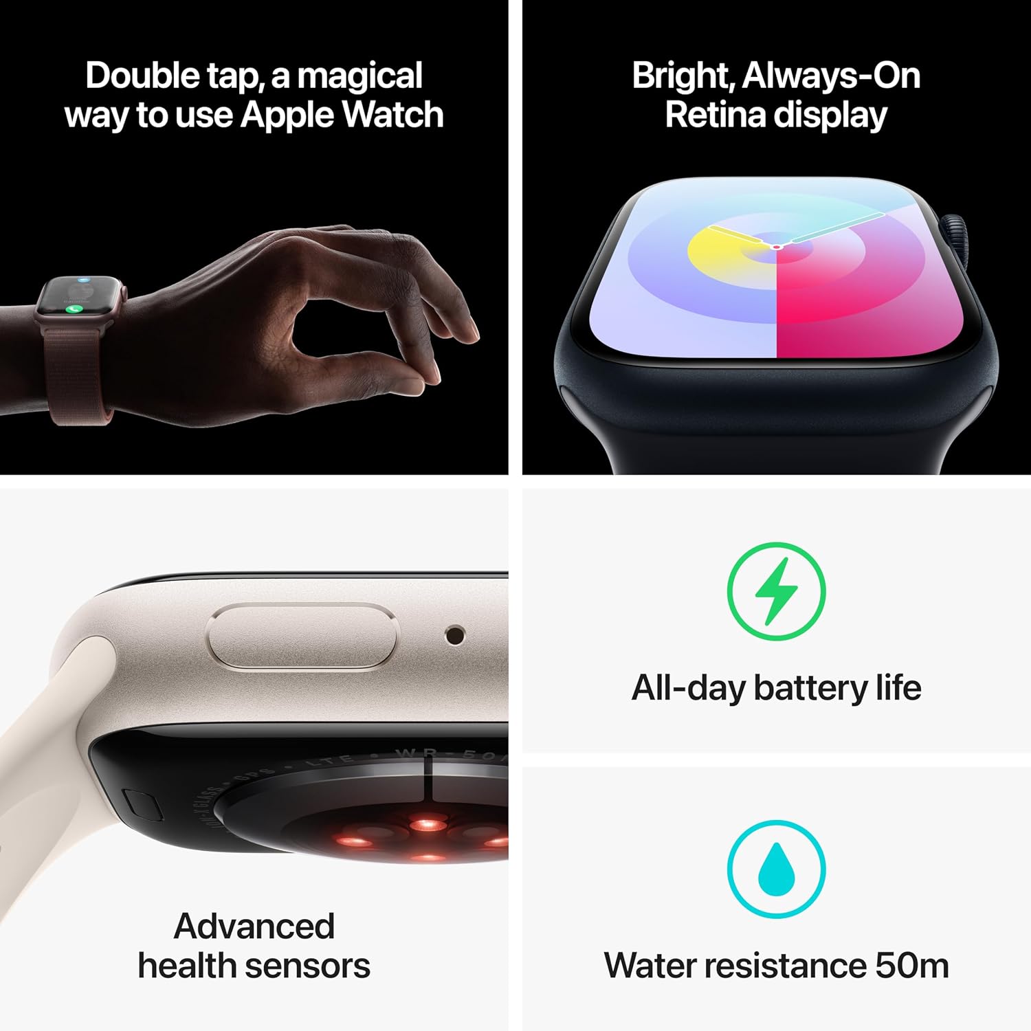 Apple Watch Series 9 [GPS + Cellular, 45mm] - Pink Aluminum Case with Pink Sport Loop, One Size (Renewed)
