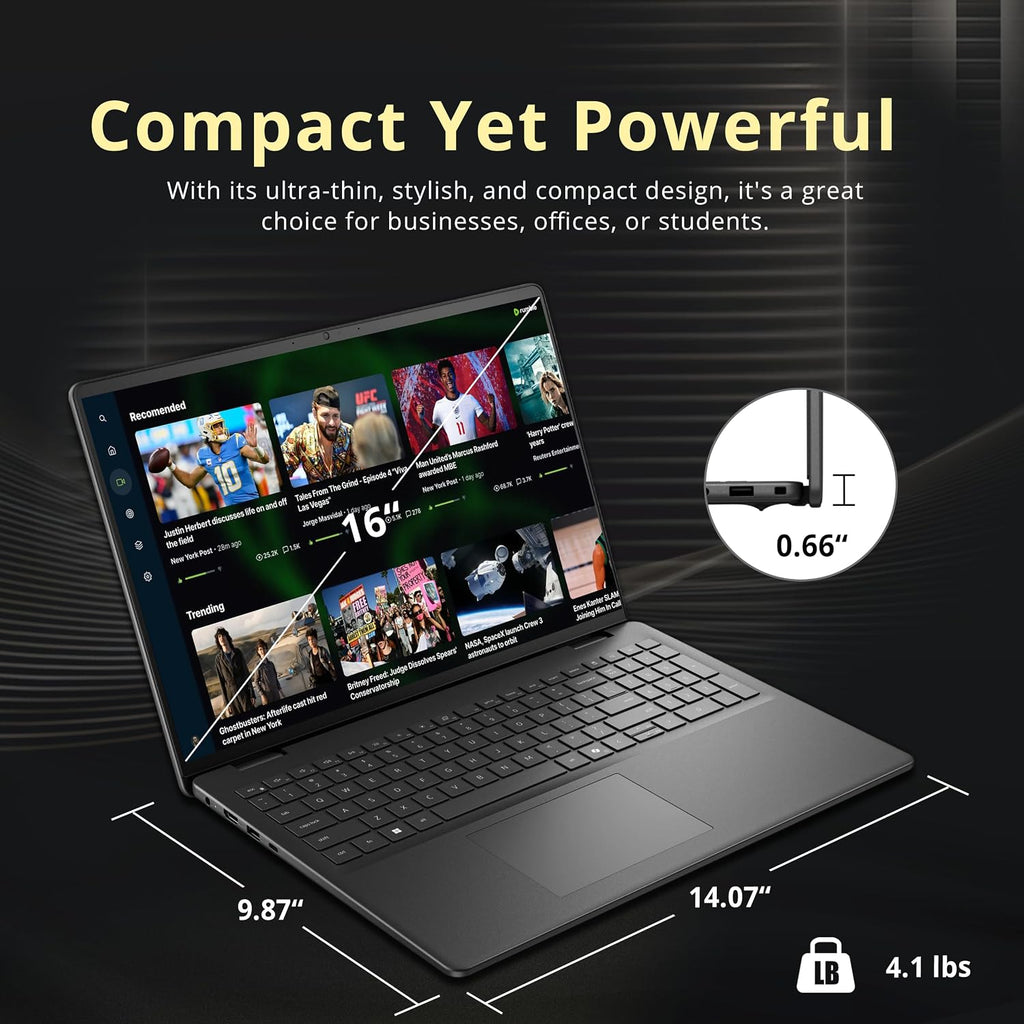 Dell 16' FHD+ Touchscreen Business Laptop, AMD Ryzen 7 250 Processor, 64GB RAM, 5TB Storage(4TB SSD+1TB Docking Station Set), AMD Radeon Graphics, Backlit Keyboard, Wi-Fi 6, HD Camera, Win 11, Black