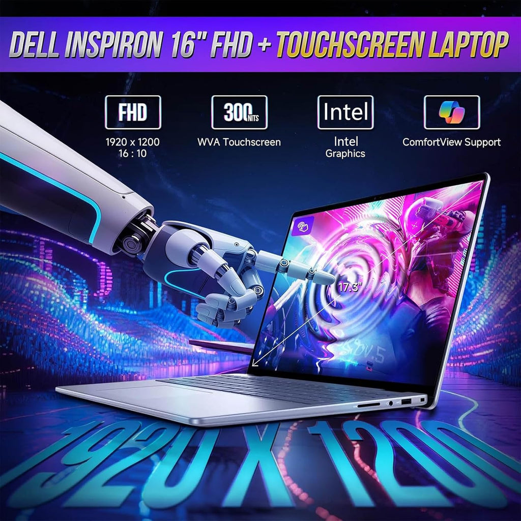 Dell 16 Touchscreen Laptop -AMD Ryzen Ryzen 7 250 Beat Ultra 7 155H -16inch FHD+ Touch -32GB RAM| 1TB SSD -Backlit Keyboard -Office 365 -Windows 11 Pro -Copilot Laptop Portatil PC- Business College