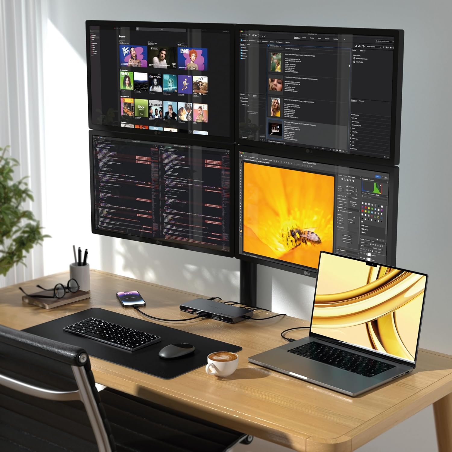 Satechi Thunderbolt 4 Dock 100W Charging, Dual Monitor HDMI 4K/60Hz, 40Gbps Data Transfer, 2 USB-A 3.2, Ethernet, Thunderbolt 4 Dock for MacBook Air/Pro M5, Mac/Windows, DisplayLink Software Required