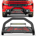 Nilight Bull Bar with Light fits 2007-2018 Chevy Silverado GMC Sierra 1500, 2007-2020 Chevy Tahoe Suburban&Yukon/Yukon XL Front Bumper Grille Brush Push Guard with Skid Plate Licence Plate Hole Black