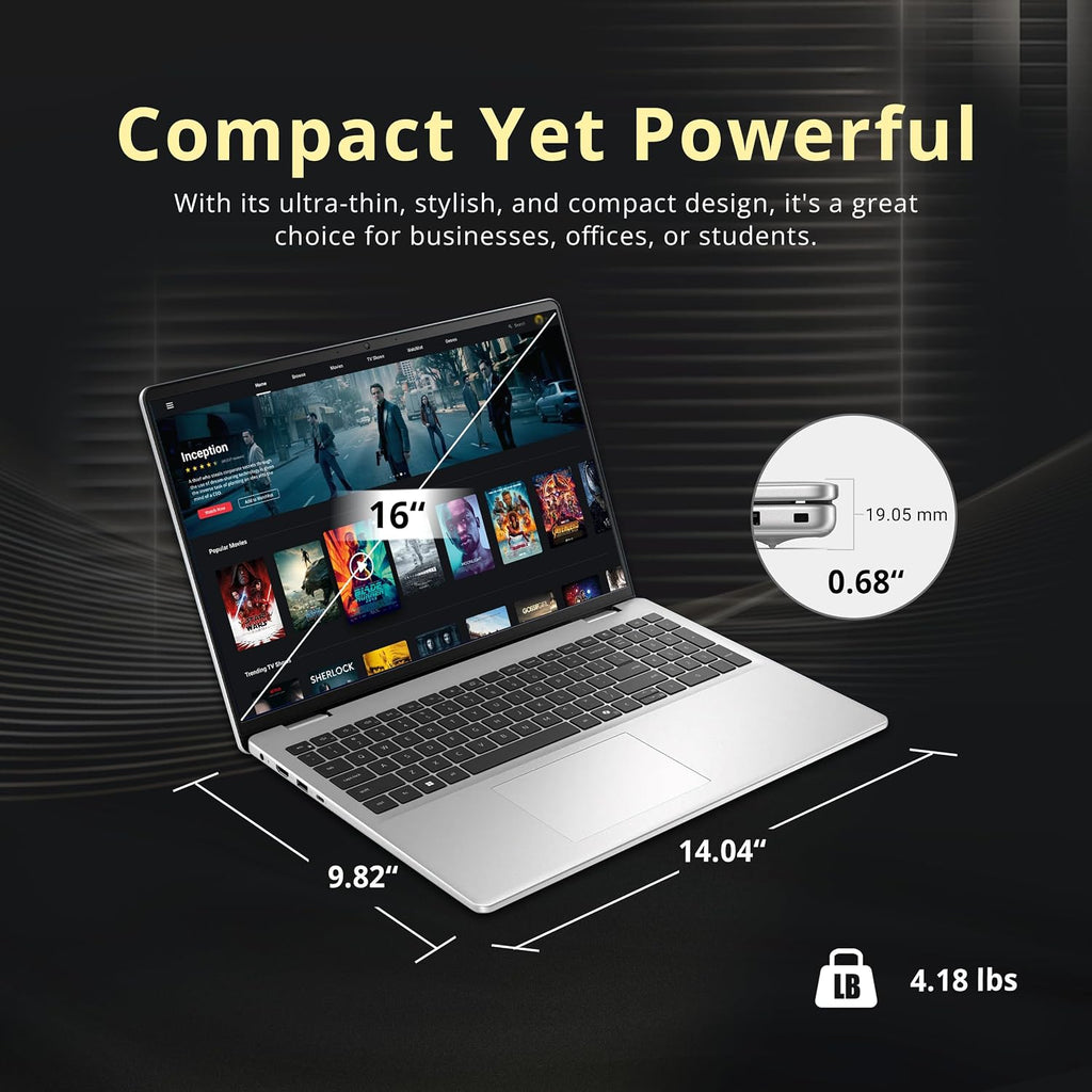 Dell 16″ FHD+ Touchscreen Laptop, Intel Core 7 150U, 32GB DDR5 RAM, 2.28TB Storage(2TB SSD + 288GB Docking Station Set), Wi-Fi 6E, Fingerprint reader, Backlit Keyboard, Windows 11 Pro, Platinum Silver