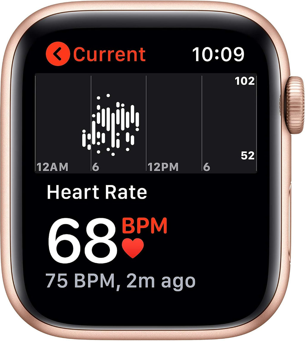 Apple Watch SE (GPS, 44mm) - Gold Aluminum Case with Pink Sand Sport Band (Renewed)