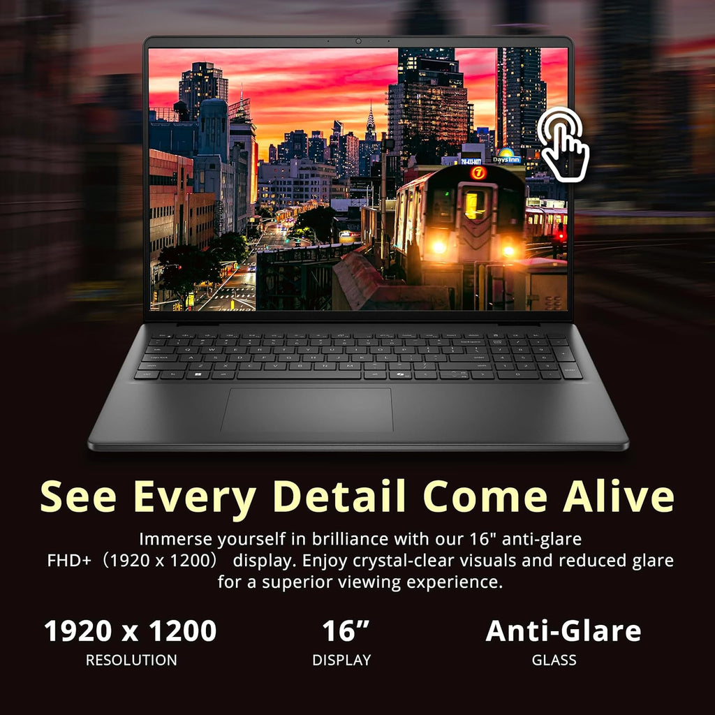 Dell 16' FHD+ Touchscreen Business Laptop, AMD Ryzen 7 250 Processor, 32GB RAM, 3TB Storage(2TB SSD+1TB Docking Station Set), AMD Radeon Graphics, Backlit Keyboard, Wi-Fi 6, HD Camera, Win 11, Black