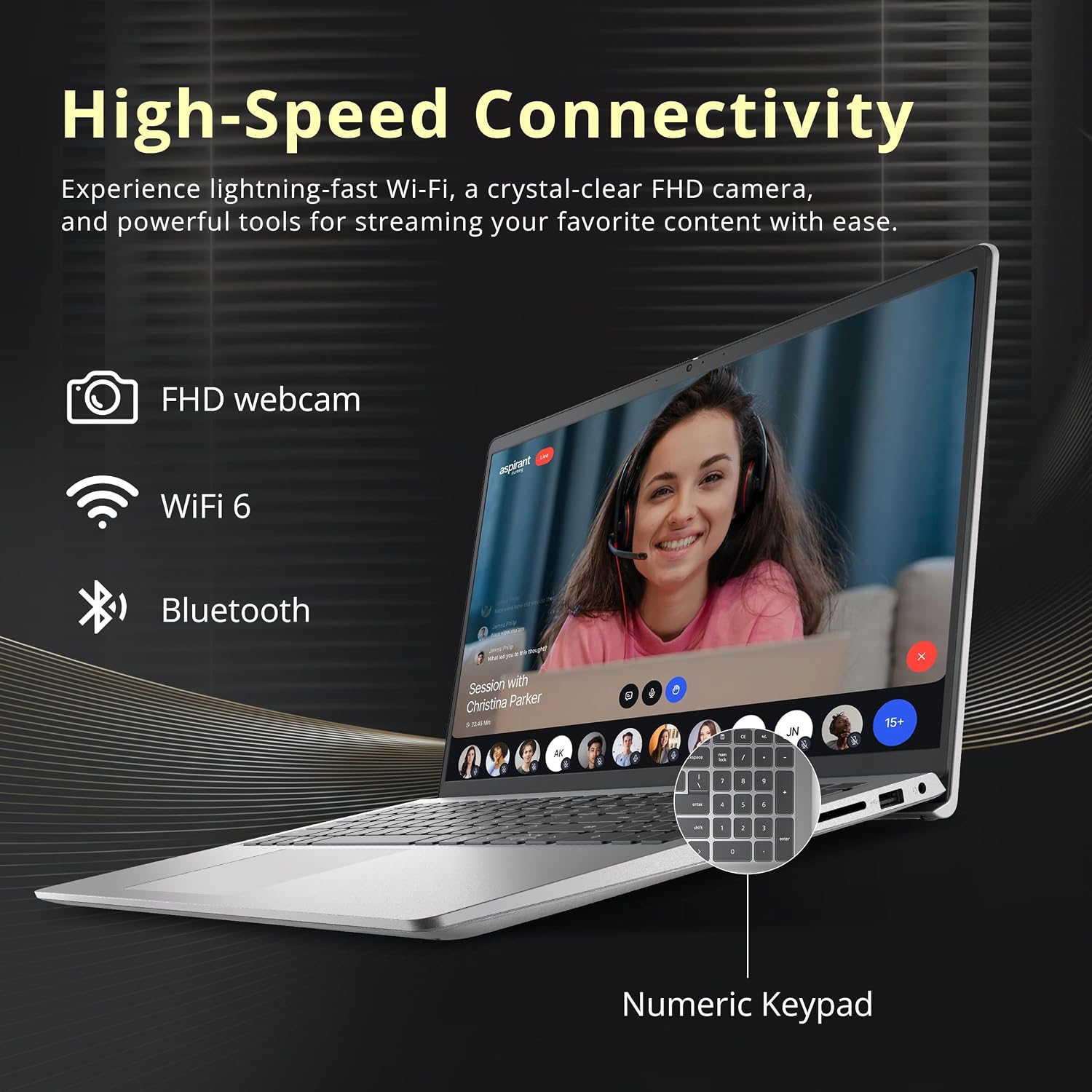 Dell 15 15.6' FHD Business Laptop, Intel Core i7-1355U, 32GB RAM, 3TB Storage(2TB SSD+1TB Docking Station Set), Intel UHD Graphics, Backlit Keyboard, Num Pad, Webcam, Wi-Fi 6, Win 11 Pro, Silver