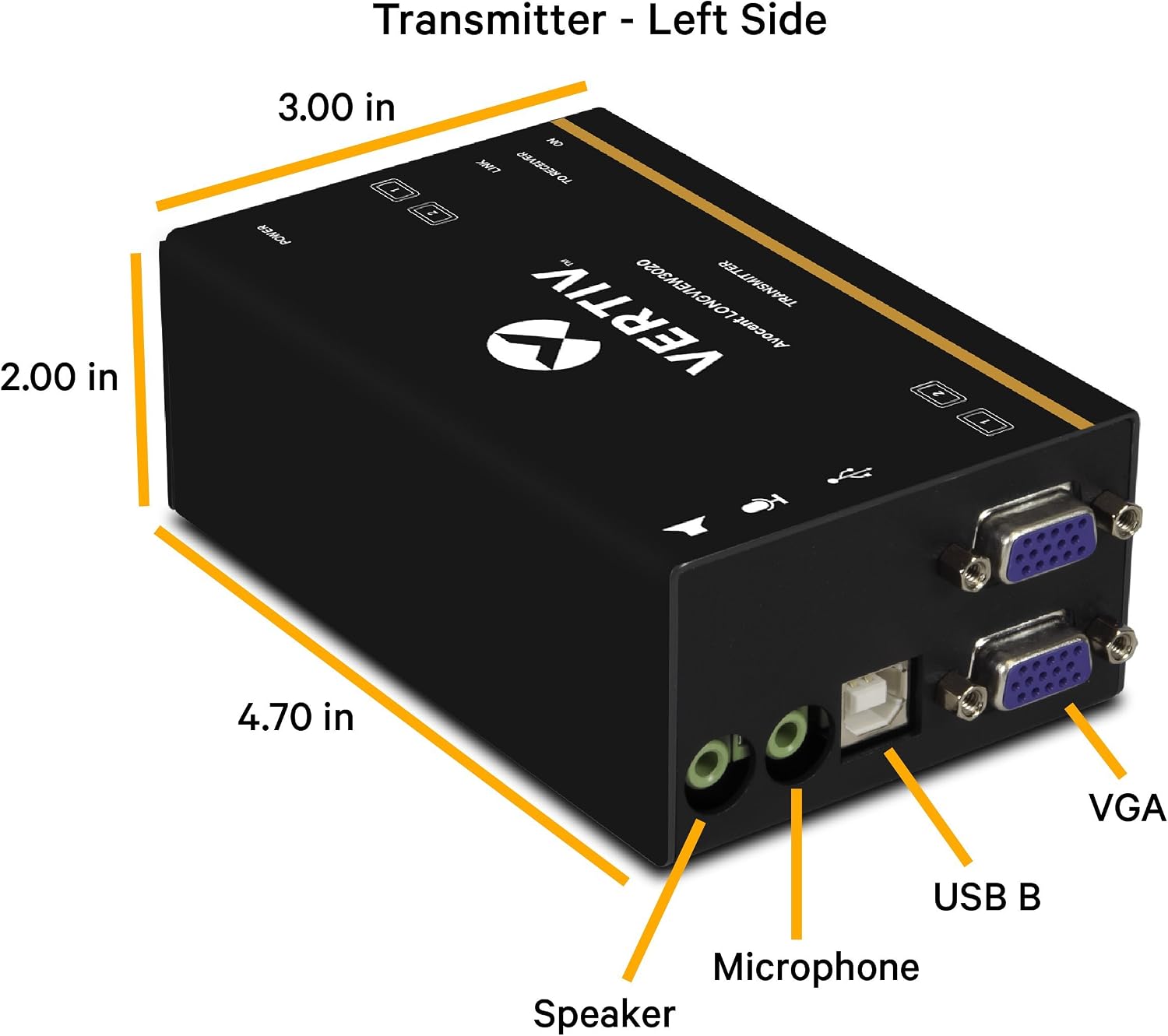 Vertiv Avocent LV 3020P High-Performance HD KVM Extender Kit with Receiver & Transmitter, VGA, Dual Monitor, Extend up to 300 m. / 1,000 ft. (3020P)