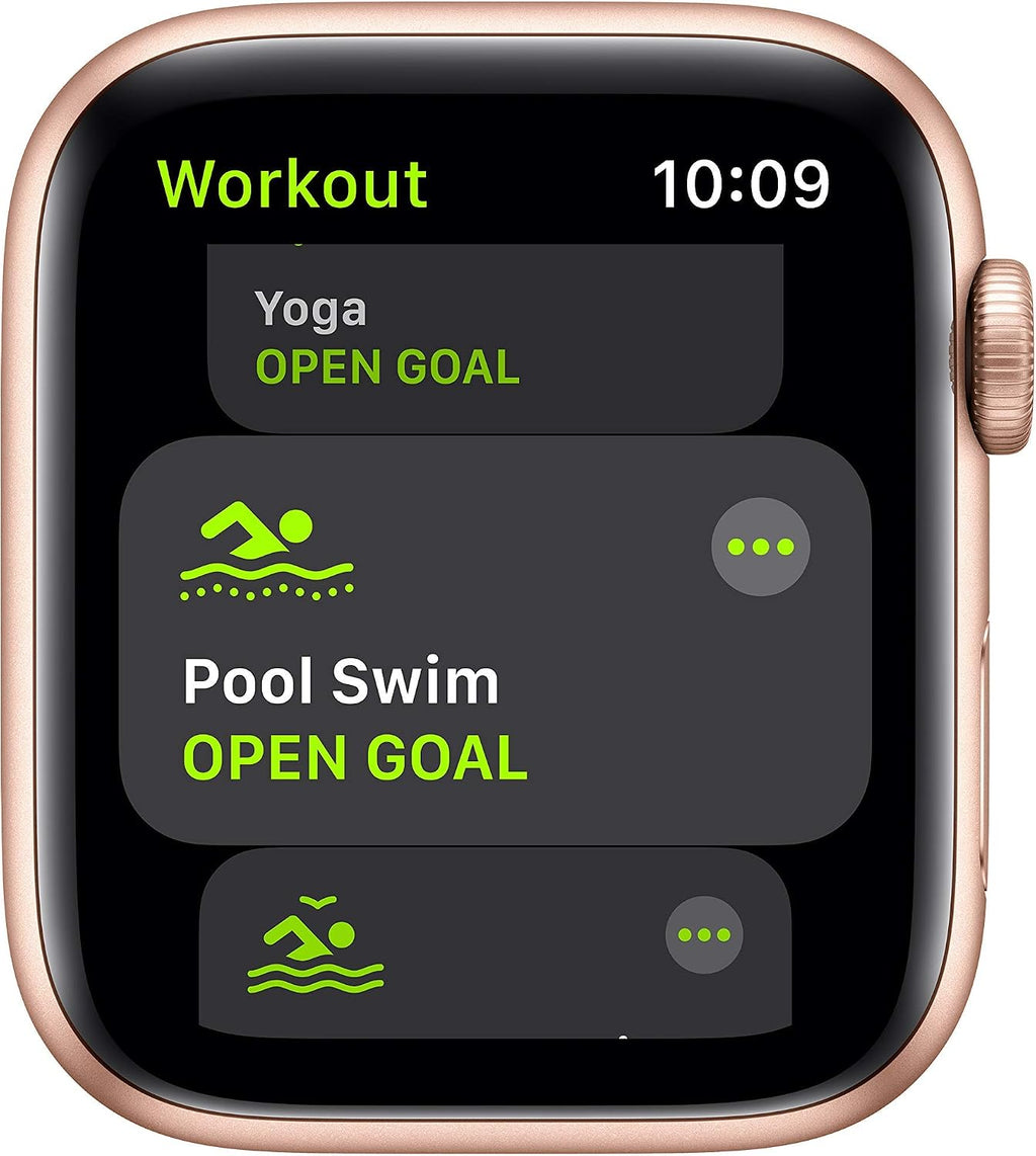 Apple Watch SE (GPS, 44mm) - Gold Aluminum Case with Pink Sand Sport Band (Renewed)