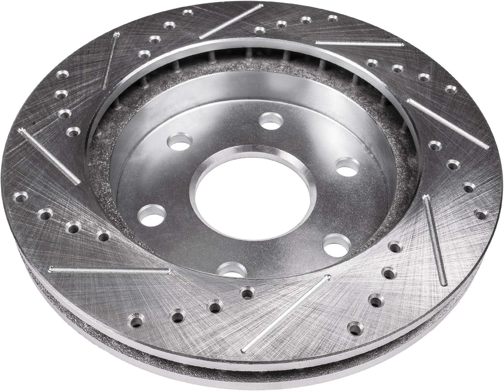 Detroit Axle - Front Brake Rotors for 2008-2024 Nissan Titan 2007-2015 Armada 2008-2010 Infiniti QX56 Drilled and Slotted Disc Brake Rotors 2009 2010 Replacement: 13.78' inch Rotor