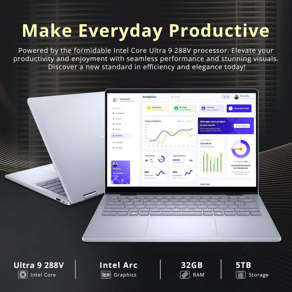 Dell Plus 14' FHD+ 2-in-1 Touchscreen Laptop, Intel Core Ultra 9 288V, 32GB RAM, 2TB Storage(1TB SSD+1TB Docking Station), Backlit Keyboard, Copilot, Wi-Fi 7, Win 11 Pro, Ice Blue