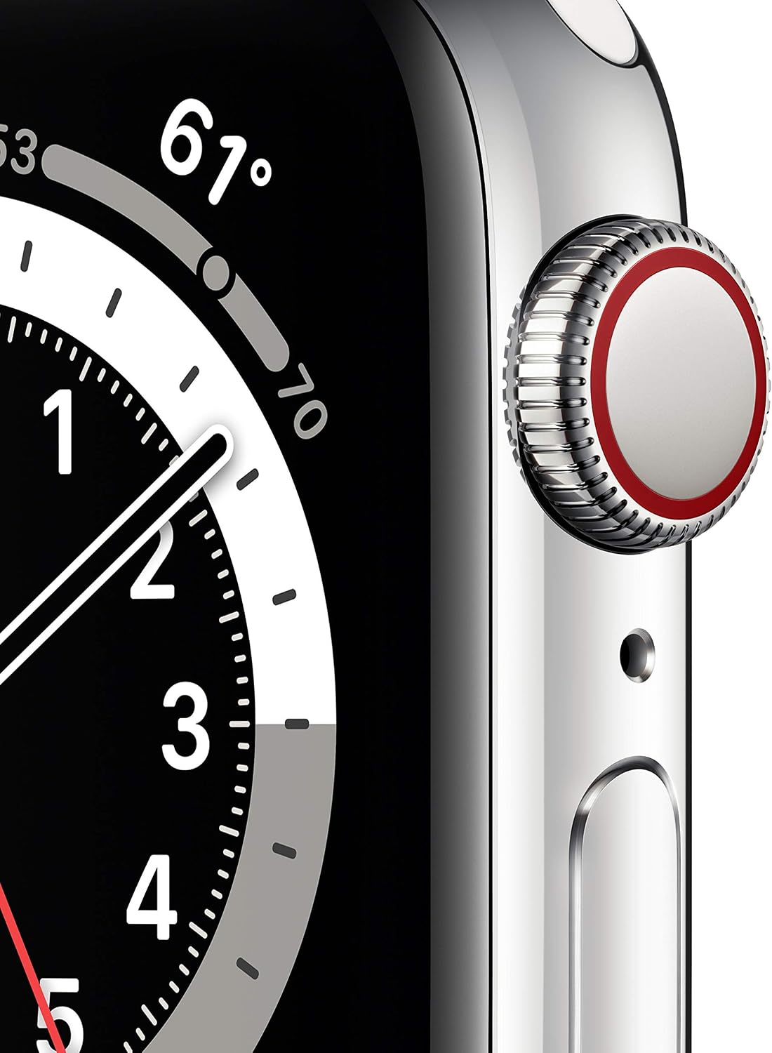 Apple Watch Series 6 (GPS + Cellular, 40mm) - Silver Stainless Steel Case with White Sport Band (Renewed)
