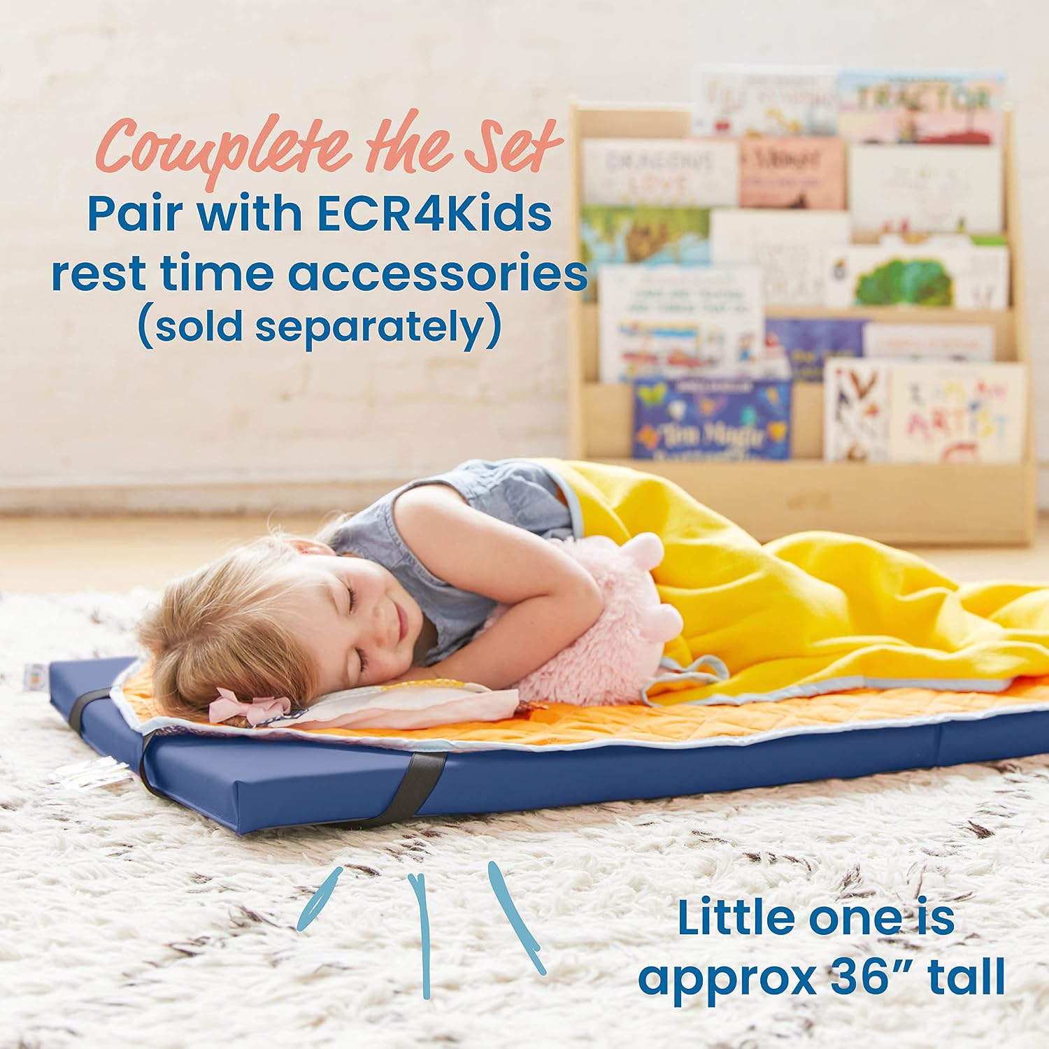 ECR4Kids SoftZone Rainbow Rest Mat, 2in, Sleeping Pad, Earthtone, 5-Piece