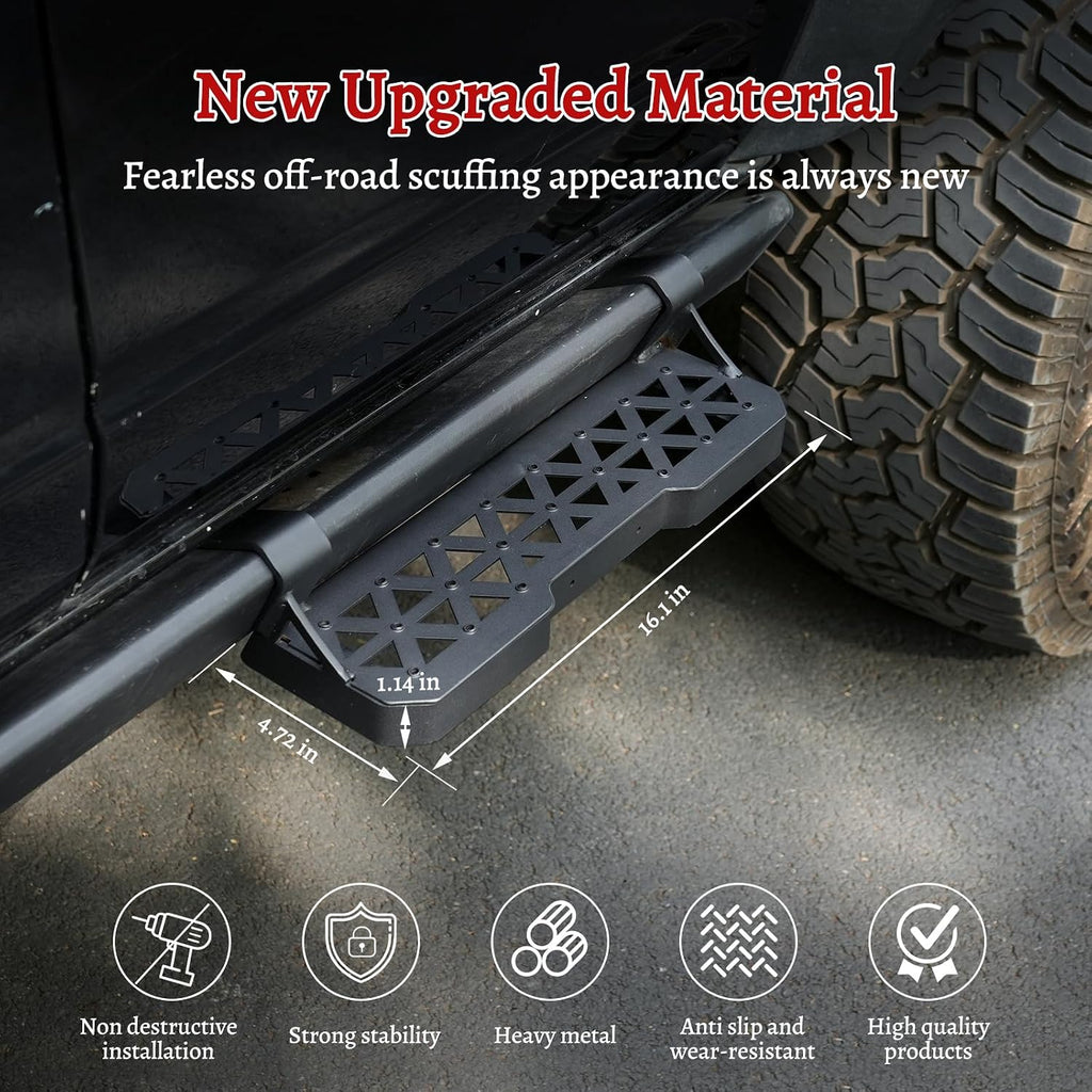 4PCS Z-Steps Add-On Running Boards for Ford Bronco 2021-2025 with Rock Rail Side Steps 4-Doors Accessories(Not Fit Raptor or Sport)