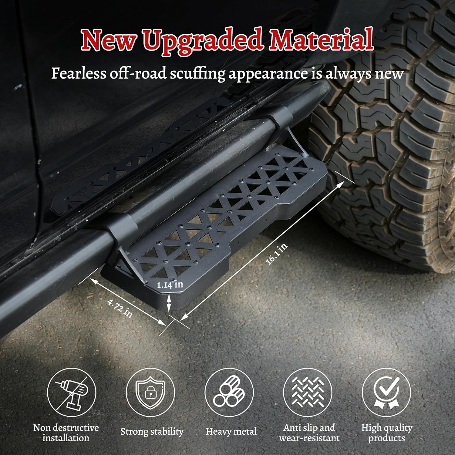 4PCS Z-Steps Add-On Running Boards for Ford Bronco 2021-2025 with Rock Rail Side Steps 4-Doors Accessories(Not Fit Raptor or Sport)