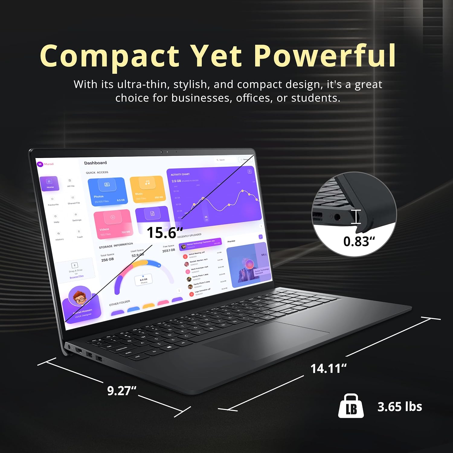Dell Inspiron 15 15.6' FHD Touchscreen Laptop, Intel Core i7-1255U, 64GB RAM, 2.28TB Storage (2TB SSD+288GB Docking Station Set), Intel Iris Xe Graphics, Num Pad, Copilot AI, Black, Windows 11