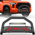 Nilight Bull Bar with Light Bar&License Plate Hole Compatible with Toyota Tundra 2022 2023 2024 Truck Brush Guard, Front Bumper Push Bar w/Grille Skid Plate Light Mount