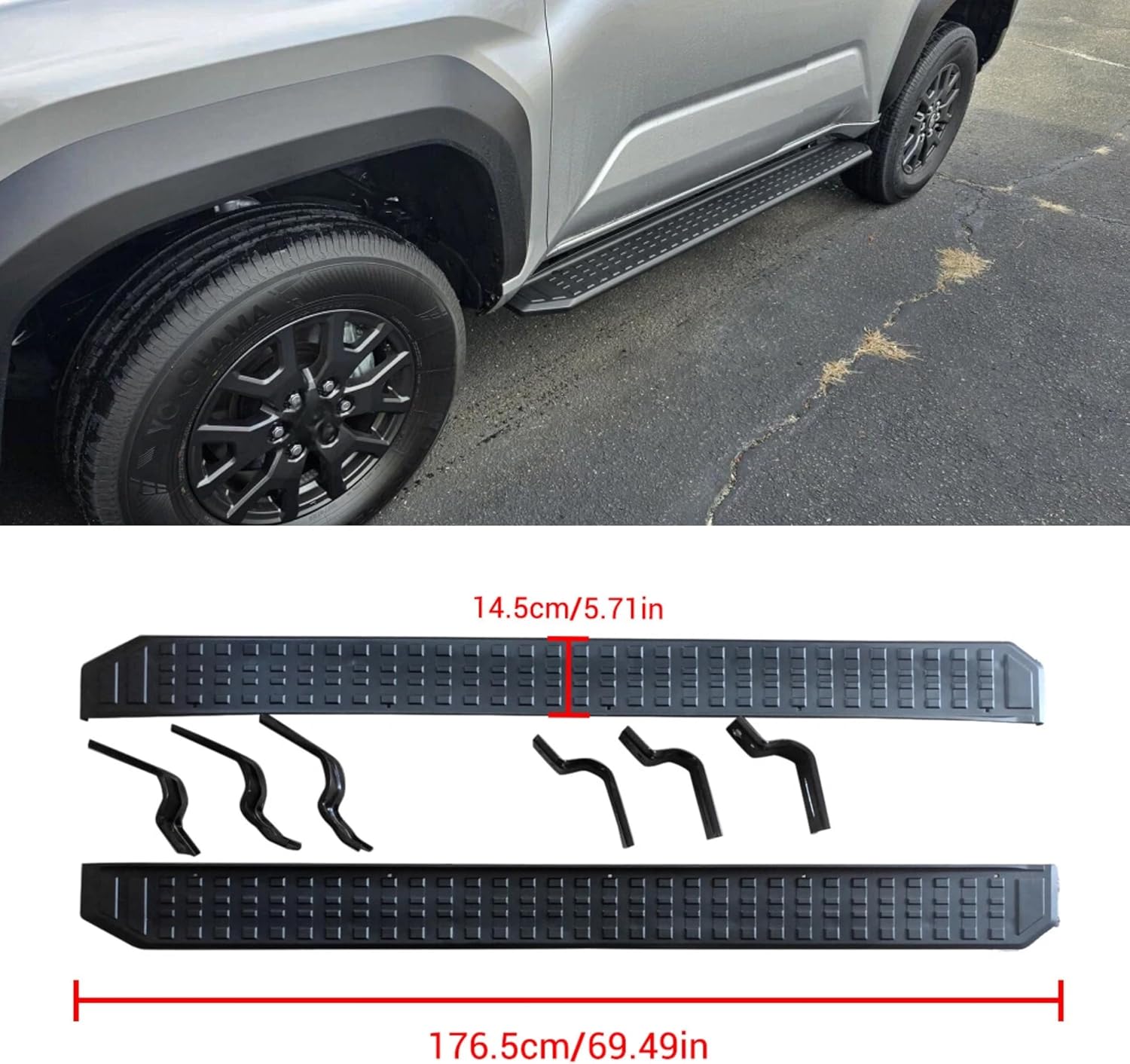 CHIESMA 4Runner Side Steps Running Boards Fit for Toyota 4Runner N500 Limited/Platinum/SR5/TRD/Trailhunter 2025 2026, Black Nerf Bars 2PC Body Kit Automotive Exterior Accessories