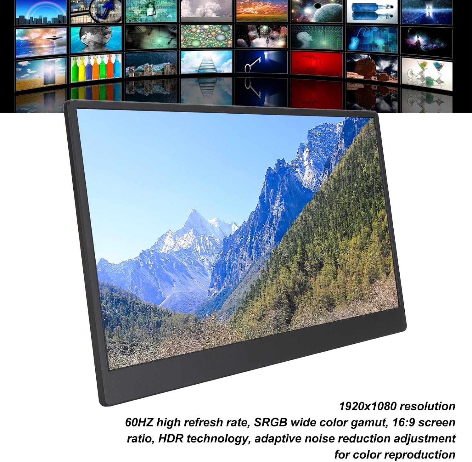 Yunseity Portable Monitor, 13.3in 4K FHD Ultra Slim HDR Computer Gaming Display, 16:9 HDR Touchscreen USB C HDMI Screen Extender with Smart Cover for Laptop PC Phone
