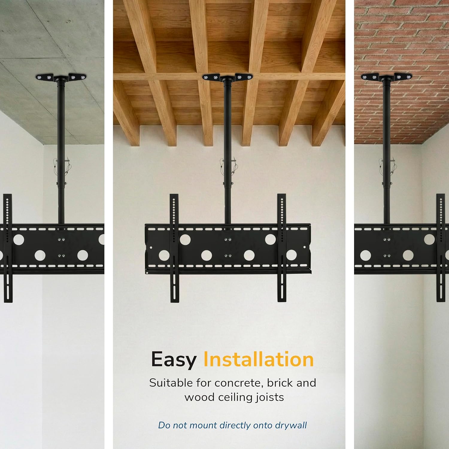 Mount-It! Ceiling TV Mount for 32–86 Inch TVs – Full Motion Swivel, Tilt & Height Adjustable Bracket – Heavy-Duty Steel, 175 lb Capacity, VESA 800x450 – Ideal for Home & Commercial Installations