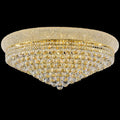 18 - Light Crystal Flush Mount Chandelier Ceiling Light Fixture for Living Room Dining Room Entryway Foyer Gold Finish