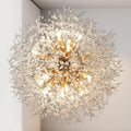 Modern Crystal Chandelier Dandelion, 16-Light Large Sputnik Crystal Chandelier Gold, 23.6' Firework Chandelier Light Fixture for Living Room Bedroom