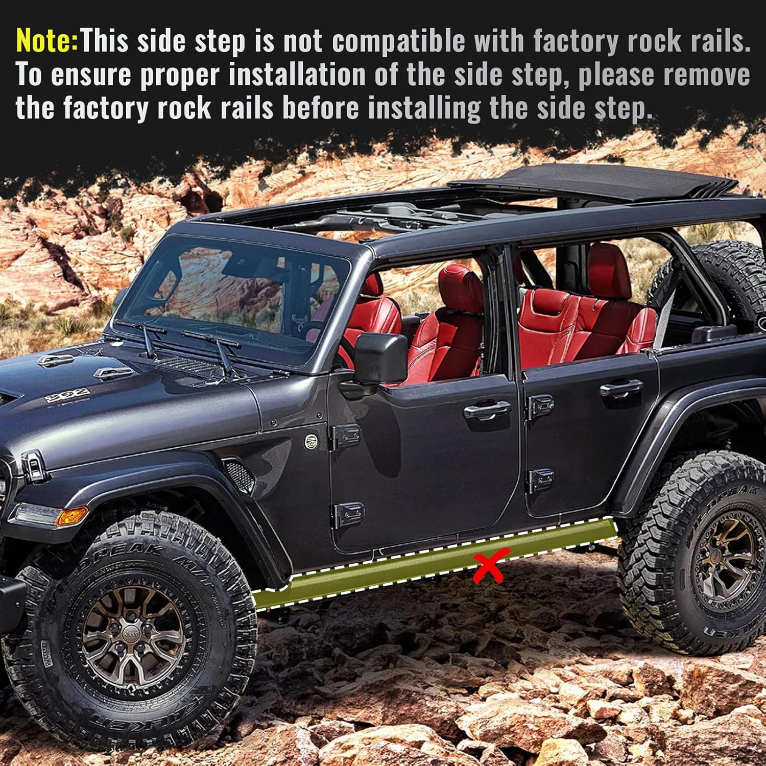 BINARY STAR Curve Design Running Boards Compatible with Vehicle 2018-2026 Jeep Wrangler JL 4 Door, Wrangler JL Nerf Bars Step Bars Made with Carbon Steel.Curved Rock Rail Style – No Gaps.