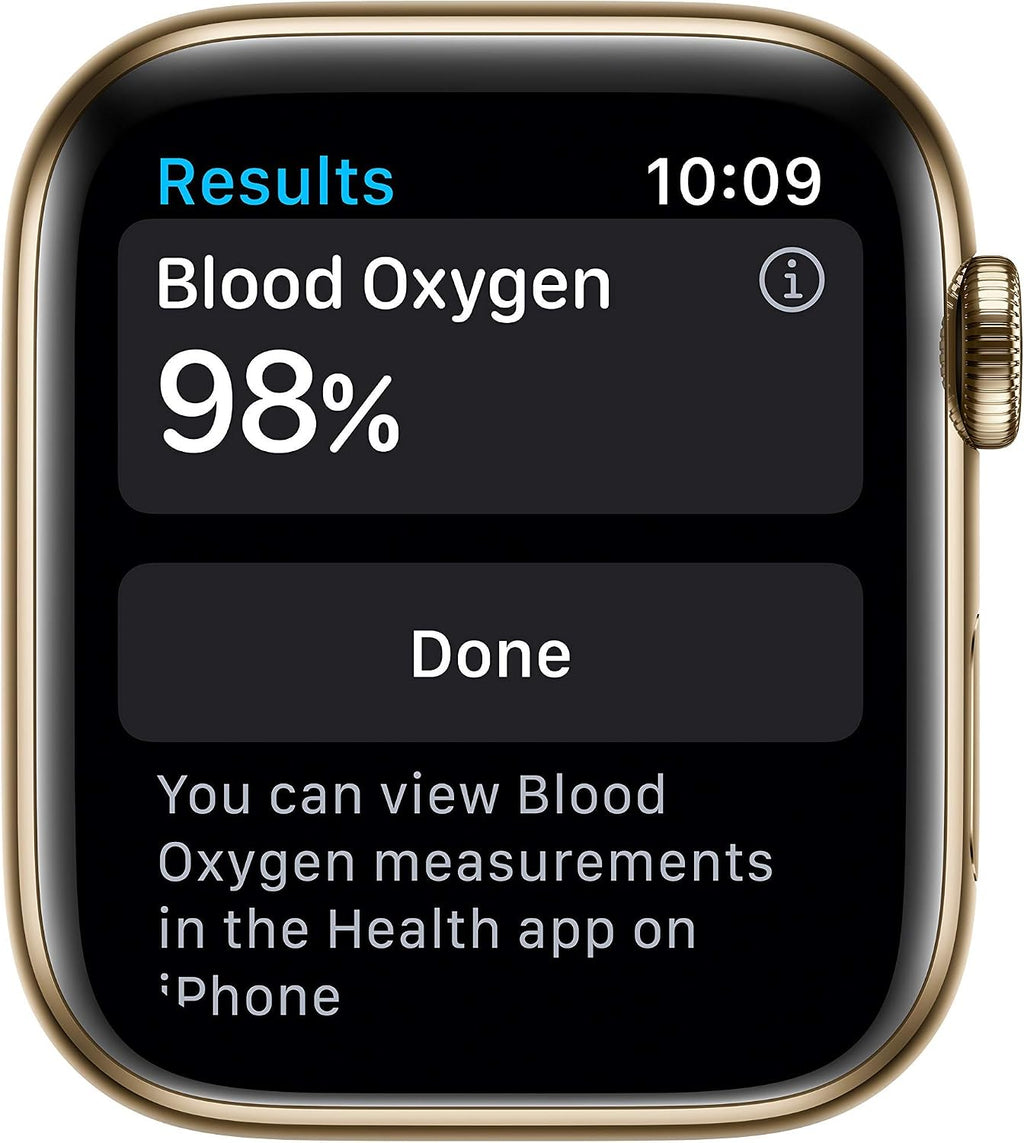 Apple Watch Series 6 (GPS + Cellular, 44mm) - Gold Stainless Steel Case with Cyprus Green Sport Band (Renewed)