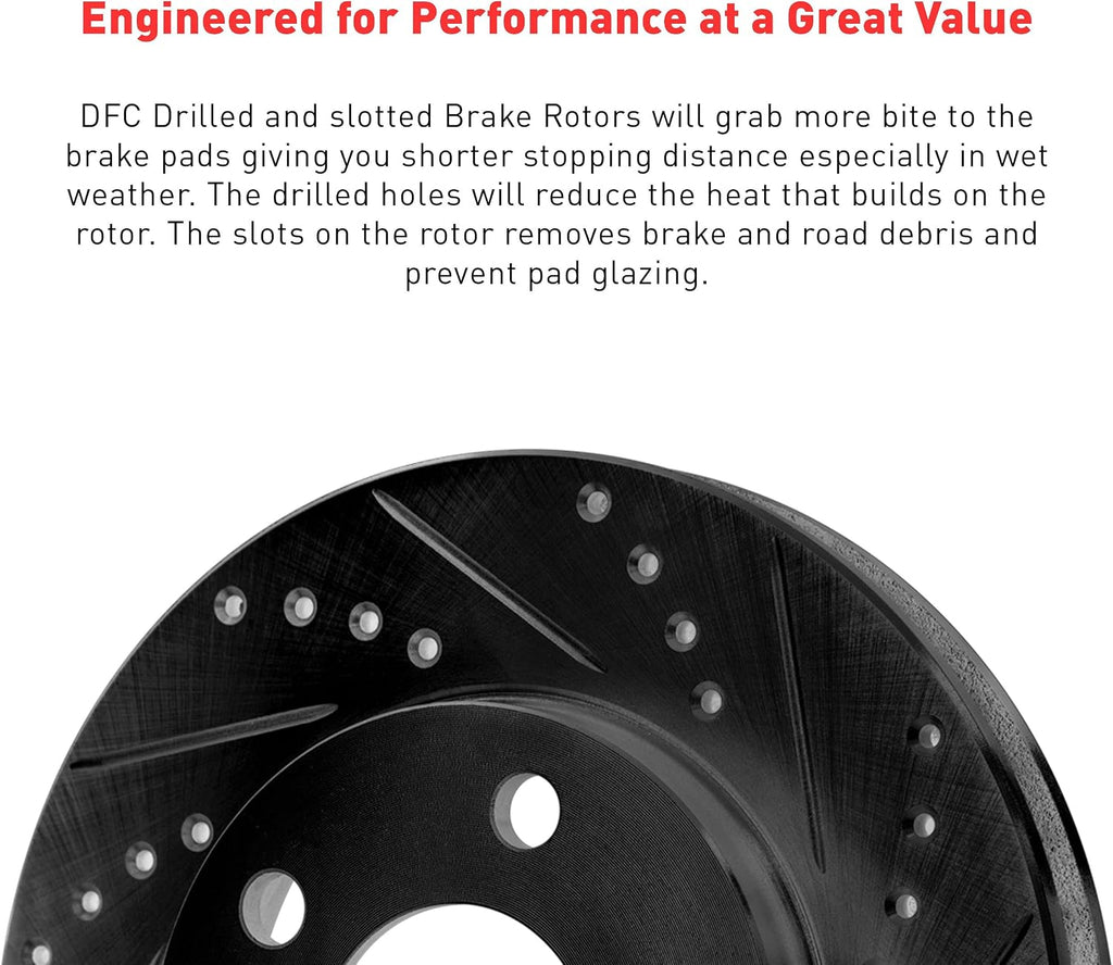 Dynamic Friction Company Rear Brake Kit Fits 2007-2010 Acura CSX; 2013-2015 Acura ILX| 5000 Advanced Pads, Drilled Slotted Rotors| Hardware| 10.2' Rear