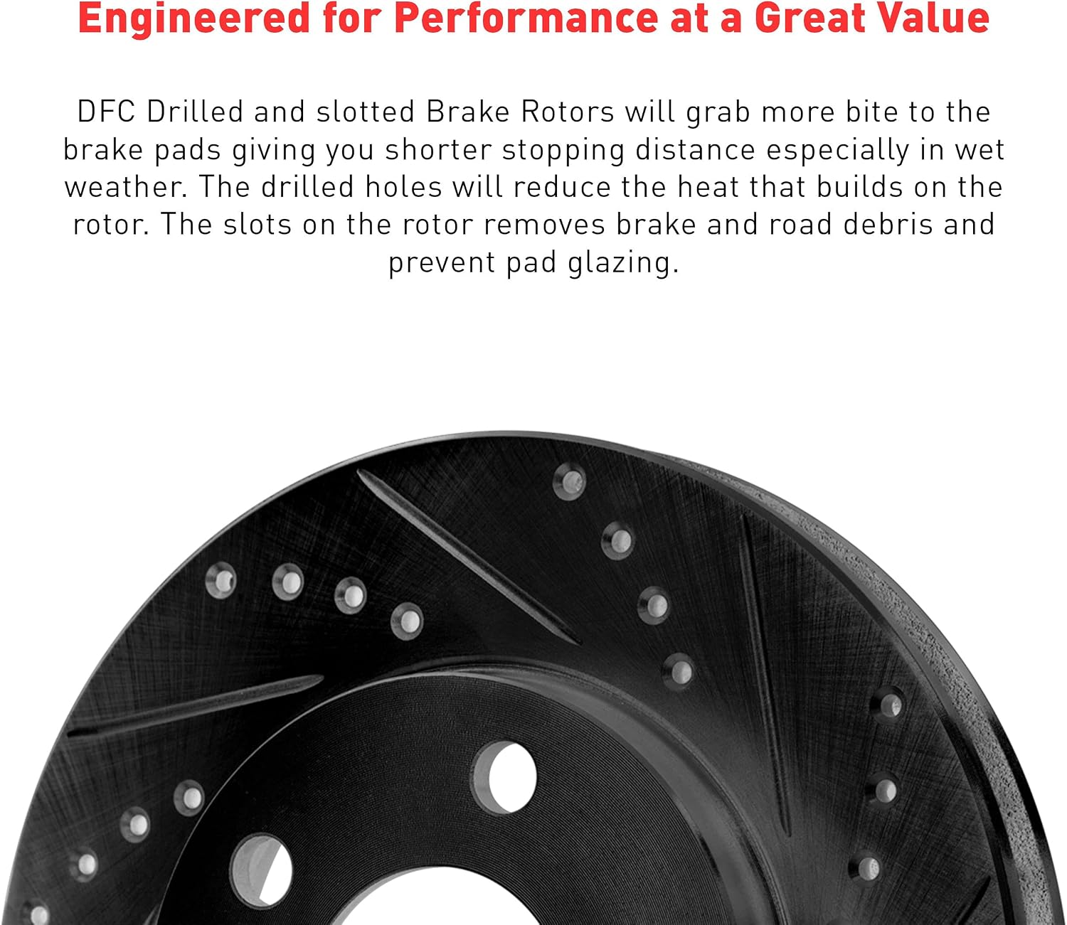 Dynamic Friction Company Front Brake Kit Fits 2006-2011 Honda Civic| 5000 Advanced Pads, Drilled Slotted Rotors| Hardware| 10.3' Front