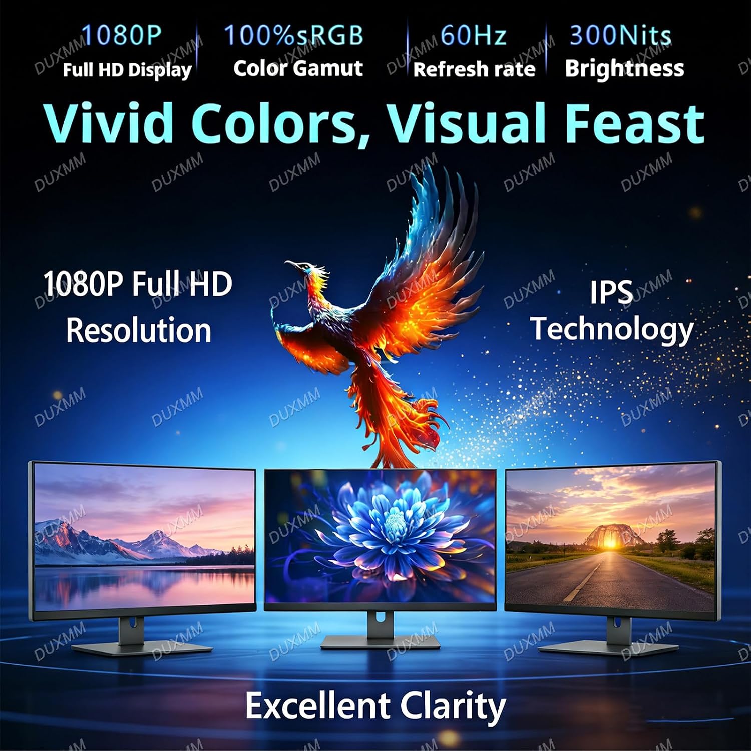 Portable 3 Screen Laptop Display,15.6 Inch Portable 1080P FHD IPS Display,with 360° Rotation Adjustable Viewing Angles,Type-C/HDMI/USB-C Plug-Play,for Office, Designers for Windows/Mac