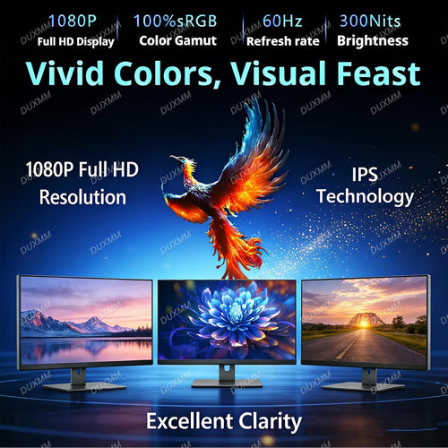 1080p FHD Tri-Fold Monitor,Type-C/HDMI/USB-C Plug-Play Triple Monitor,16:9, Ideal for Gaming, Work, and Multitasking, Lightweight & Easy to Carry,for Windows, MacBook, Designers