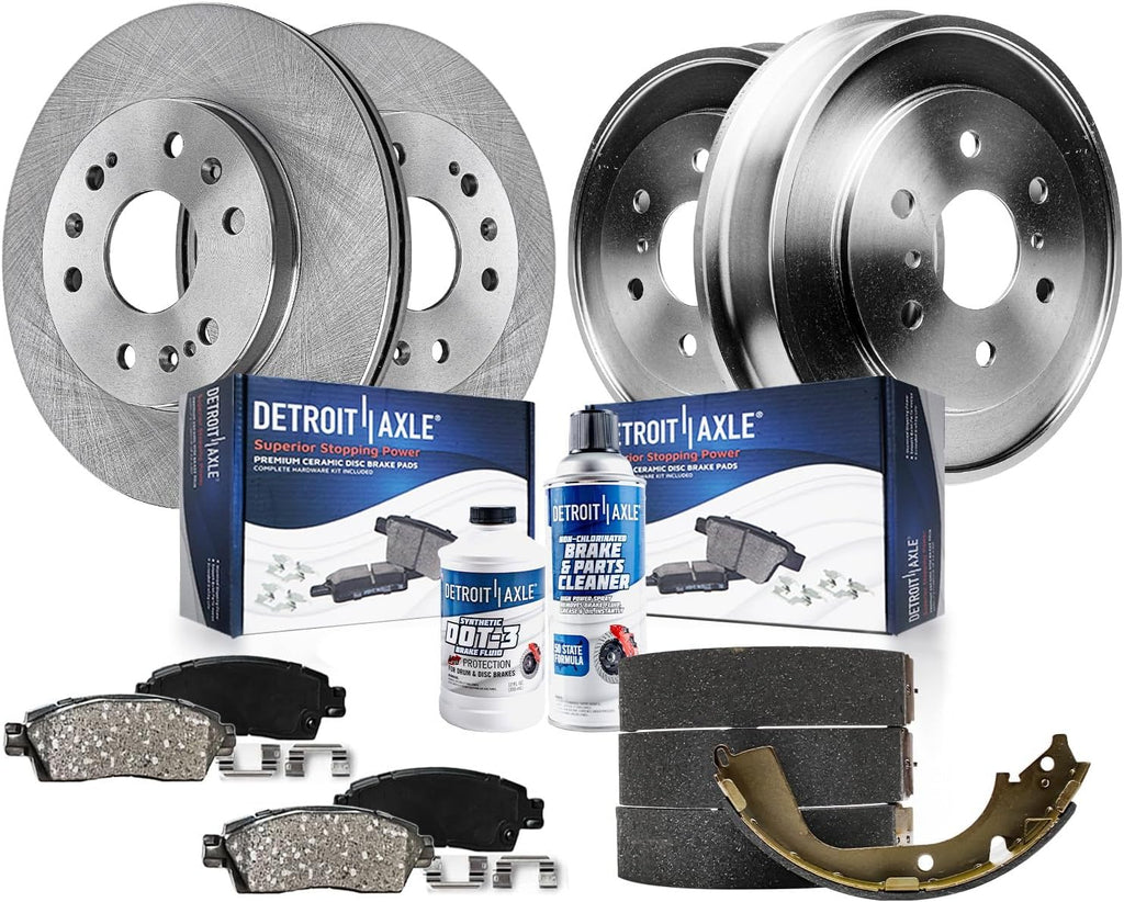 Detroit Axle - Brake Kit for 2005-2007 Chevy GMC Silverado Sierra 1500 Front Disc Brake Rotors and Ceramic Pads Replacement Rear Drums and Shoes
