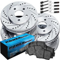 PowerSport Front Rear Brakes and Rotors Kit |Front Rear Brake Pads| Brake Rotors and Pads| Ceramic Brake Pads and Rotors |fits 1996-2003 Mercedes-Benz CLK320, CLK430, CLK500, E300, E320, E420, E430