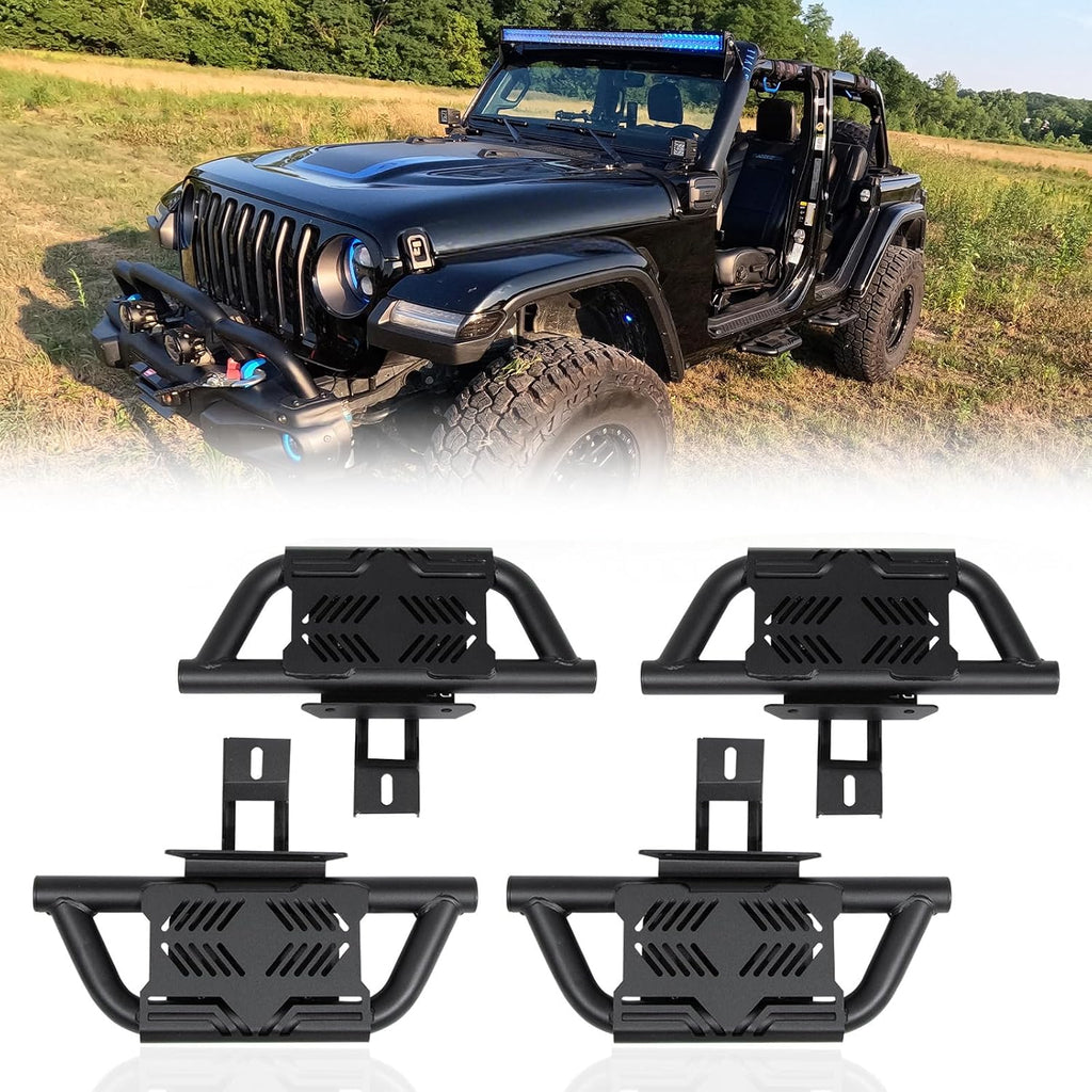 Trumgeta EZ Side Steps Fit for 2018-2025 Jeep Wrangler JL 4 Doors Running Boards 350 LBS One-Person Installation (NOT for Rock Rails)