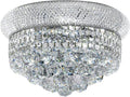 Crystal Flush Mount Chandelier Ceiling Light Fixture for Living Room Dining Room Bedroom Foyer Entryway Hallway Closet Bathroom (Chrome, 9' H x14 D)