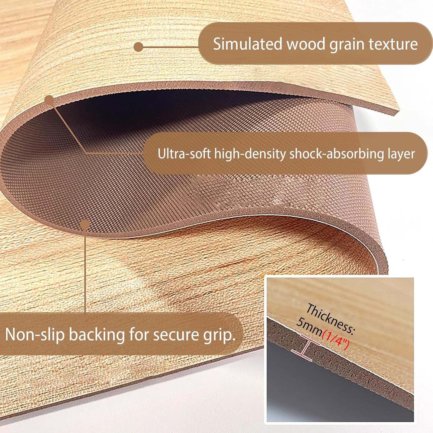 Waterproof Bay Window Cushion Cover, Window Sill Decor Protector Pad for Kitchen/Ledge Edge, Wood Grain Windowsill Mat with Non Slip Rubber Backed(200x60cm/79x24inch)