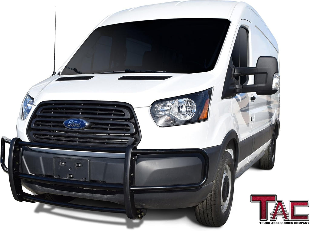 TAC Grille Guard Compatible with 2015-2019 Ford Transit Van (Full Size) Black Front Brush Bumper Guard Push Guard Off Road Automotive Exterior Accessories