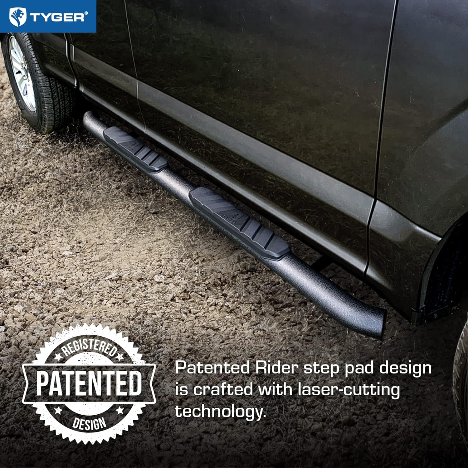 Tyger Auto 3.5' Rider Running Boards Compatible with 1999-2016 Ford F-250 F-350 Super Duty | Supercrew Cab | TG-SS2F35418 | Side Step Rail Nerf Bars
