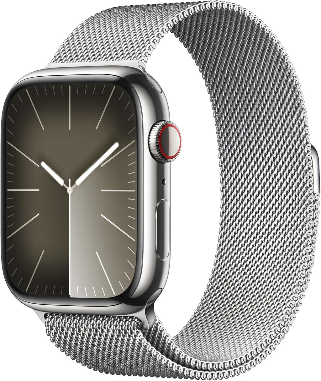 Apple Watch Series 9 (GPS + LTE) 45MM Stainless Steel Case Silver Milanese Loop (Renewed)