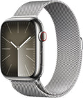 Apple Watch Series 9 (GPS + LTE) 45MM Stainless Steel Case Silver Milanese Loop (Renewed)