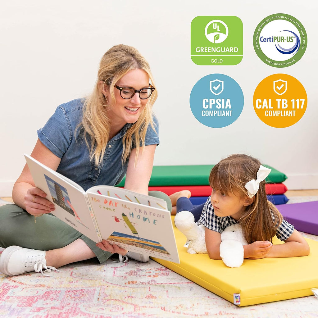 ECR4Kids SoftZone Rainbow Rest Mat, 2in, Sleeping Pad, Assorted, 5-Piece